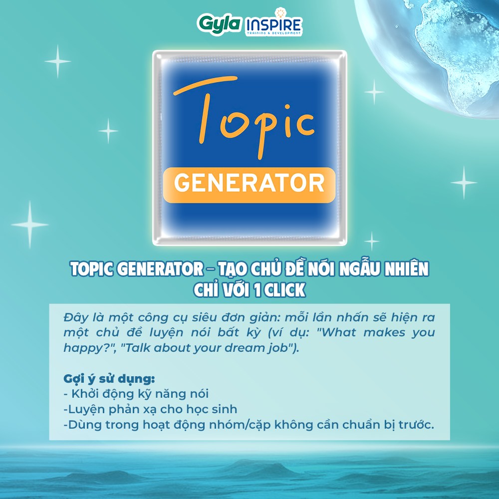Công cụ dạy tiếng Anh miễn phí Topic Generator luyện Speaking